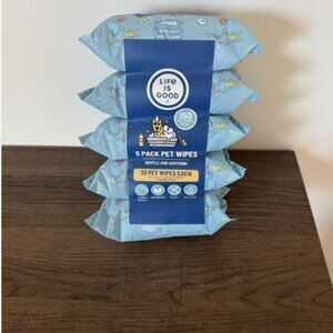 Life Is Good Blue Pet Wipes - 150 Total